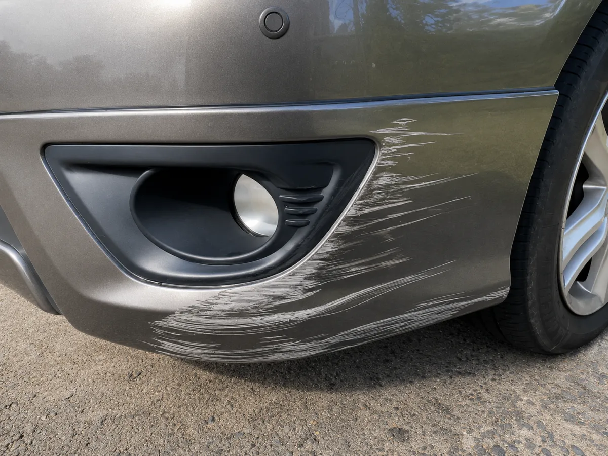 Minor scratch & scuff repair: bumper scuff before Mark's repair